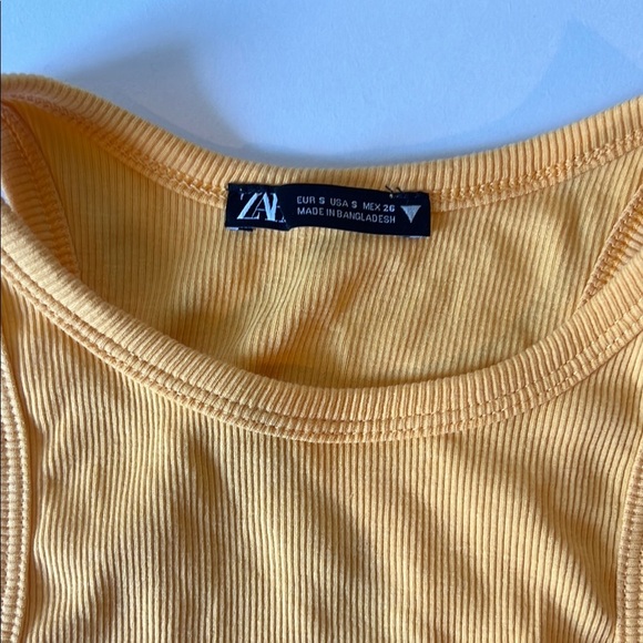 Zara Basic Ribbed Fitted Tank Orange - Picture 4 of 4